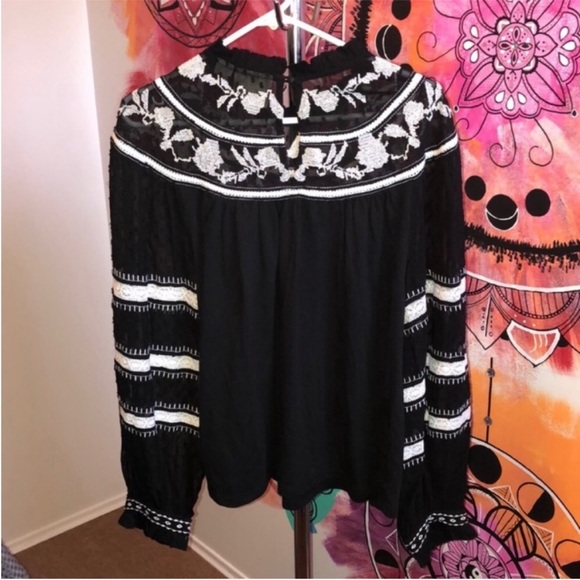 Maeve Anthropologie Winona Lace Boho Peasant Blouse - Picture 2 of 6